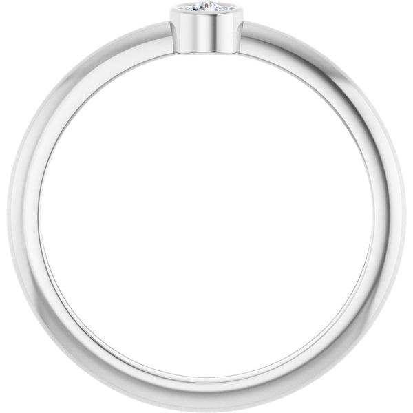 L'Étincelle de Biarritz, Diamond Bezel Stackable Ring