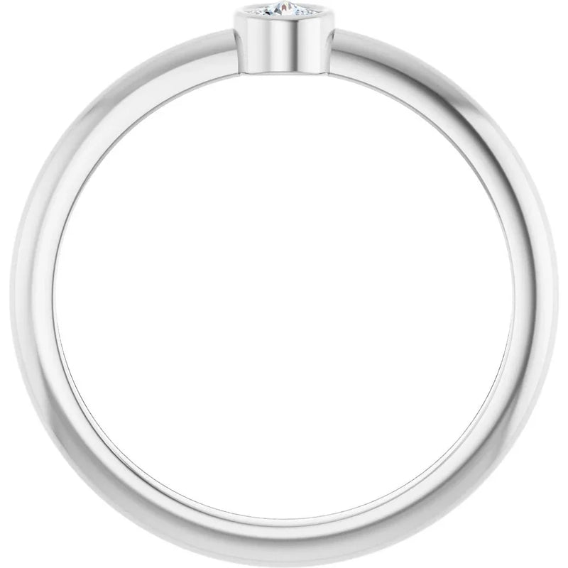 L'Étincelle de Biarritz, Diamond Bezel Stackable Ring