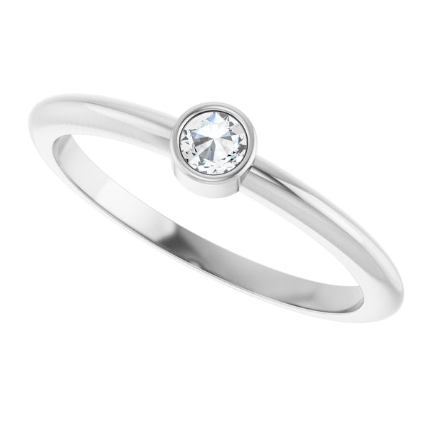 L'Étincelle de Biarritz, Diamond Bezel Stackable Ring