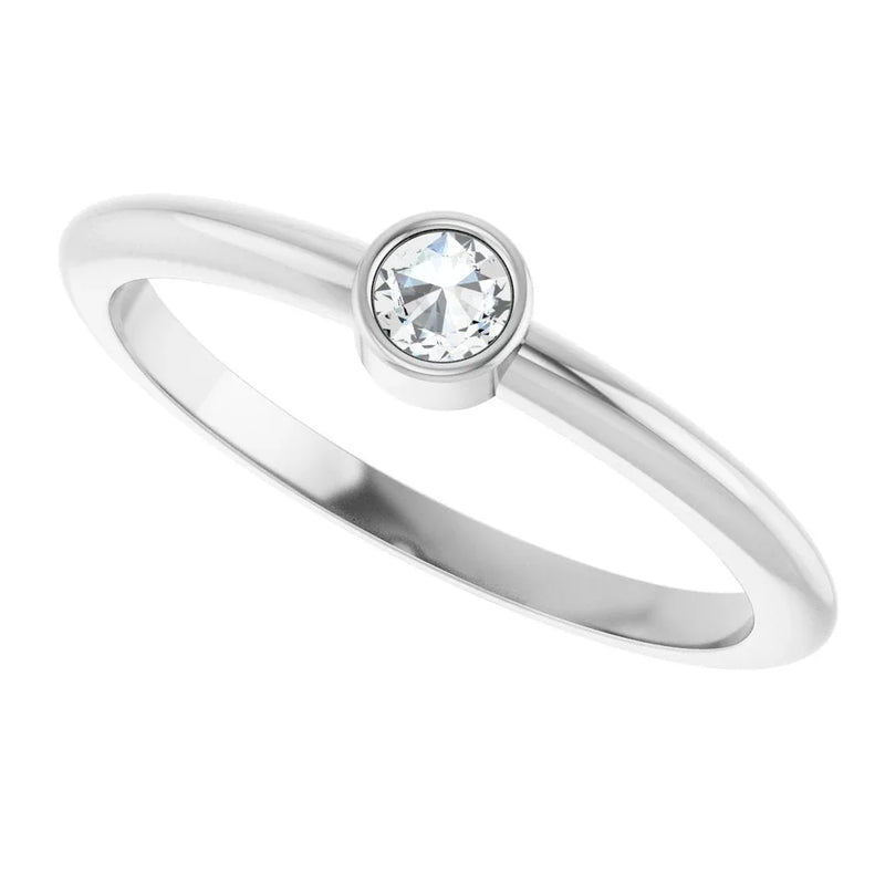 L'Étincelle de Biarritz, Diamond Bezel Stackable Ring