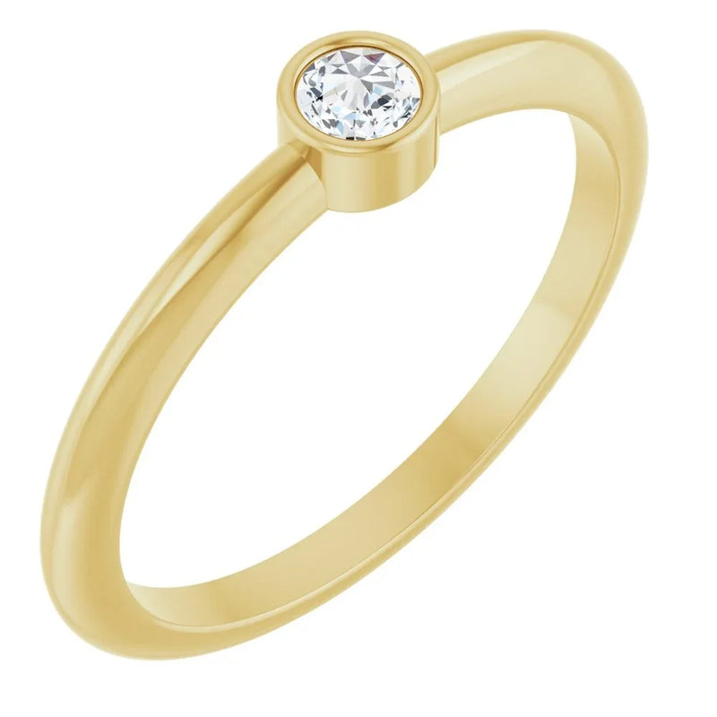 L'Étincelle de Biarritz, Diamond Bezel Stackable Ring