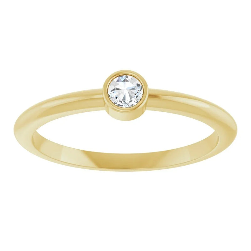 L'Étincelle de Biarritz, Diamond Bezel Stackable Ring