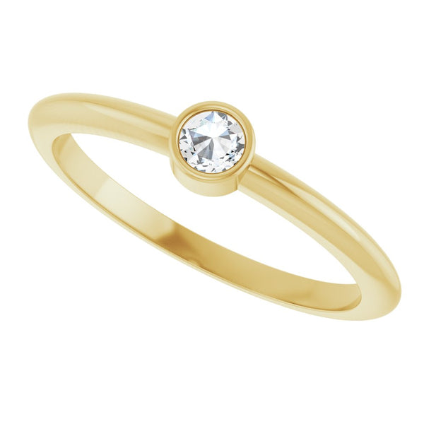 L'Étincelle de Biarritz, Diamond Bezel Stackable Ring