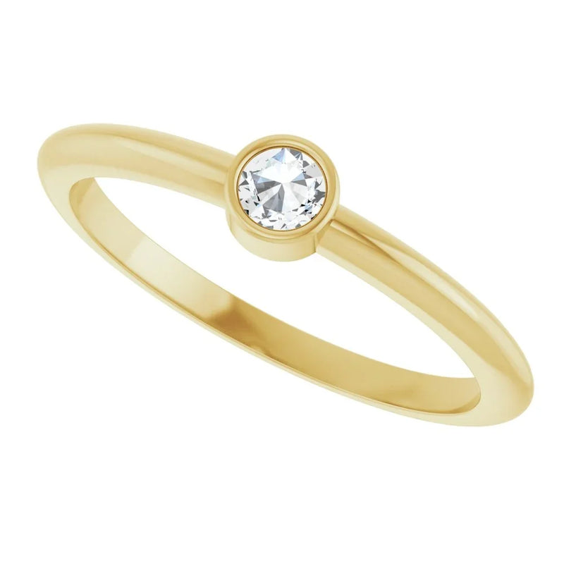 L'Étincelle de Biarritz, Diamond Bezel Stackable Ring
