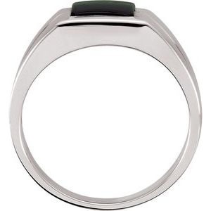Natural Onyx Bezel Signet Ring