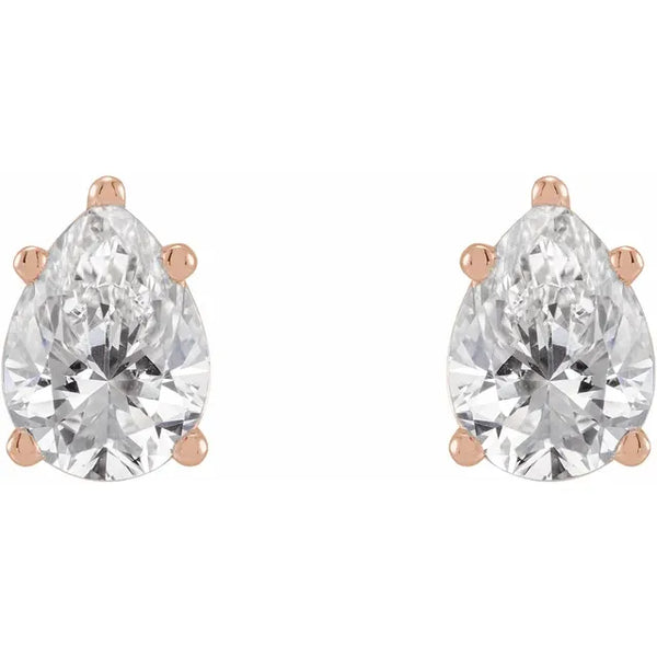 2 CTW Lab-Grown Diamond Stud Earrings Pear Shape