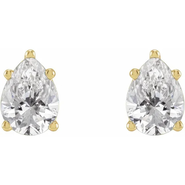2 CTW Lab-Grown Diamond Stud Earrings Pear Shape