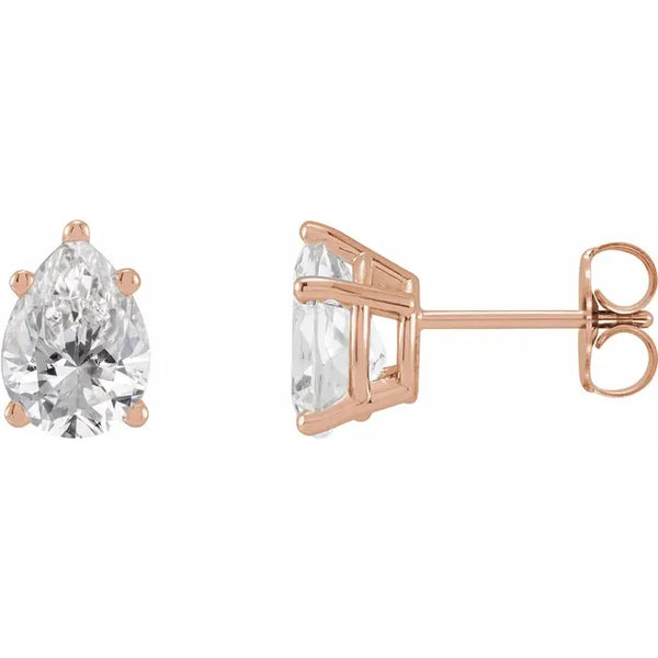 2 CTW Lab-Grown Diamond Stud Earrings Pear Shape