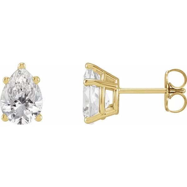 2 CTW Lab-Grown Diamond Stud Earrings Pear Shape