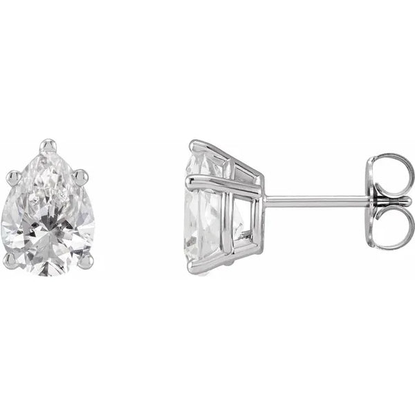 2 CTW Lab-Grown Diamond Stud Earrings Pear Shape