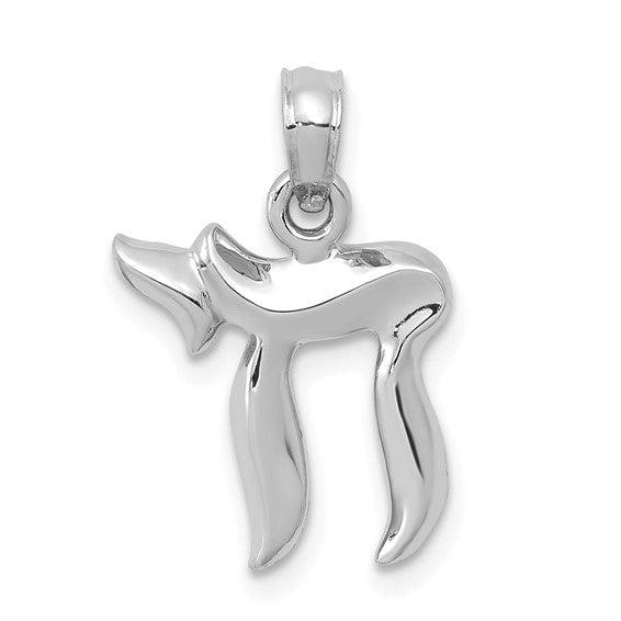 Chai Symbol Pendant, White Gold