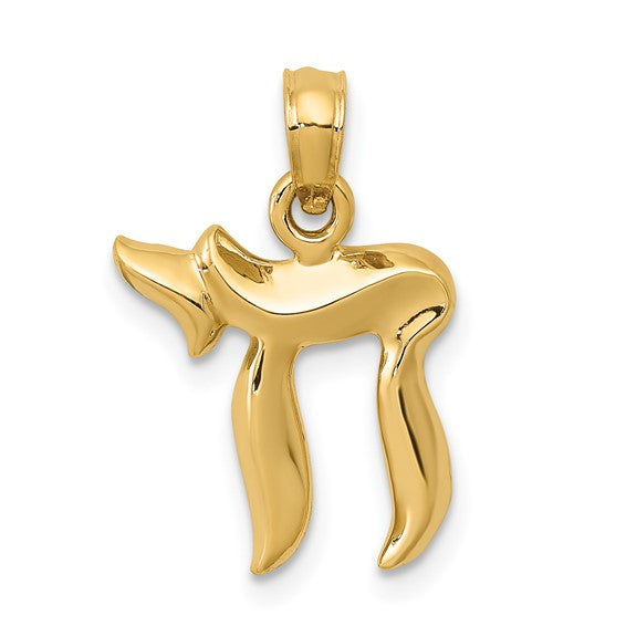 Chai Symbol Pendant, Yellow Gold