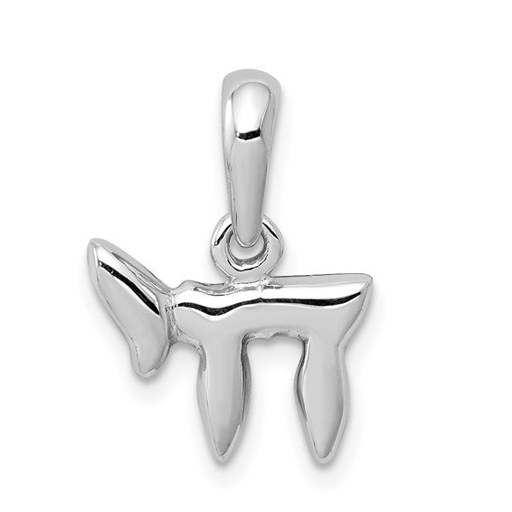 Chai Symbol Pendant, White Gold