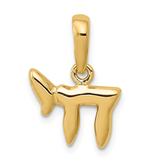Chai Symbol Pendant, Yellow Gold