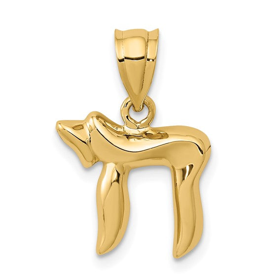 Chai Symbol Pendant, Yellow Gold