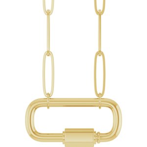Carabiner Charm Necklace 16"