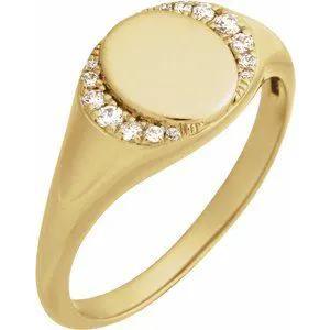 Lumière de Biarritz, Yellow Gold Diamond Signet Ring