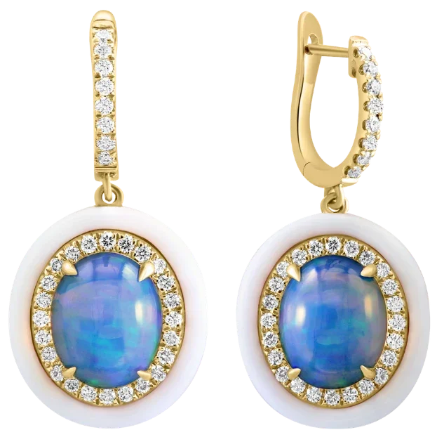Flocon de Vendôme, Opal & Diamonds Earrings