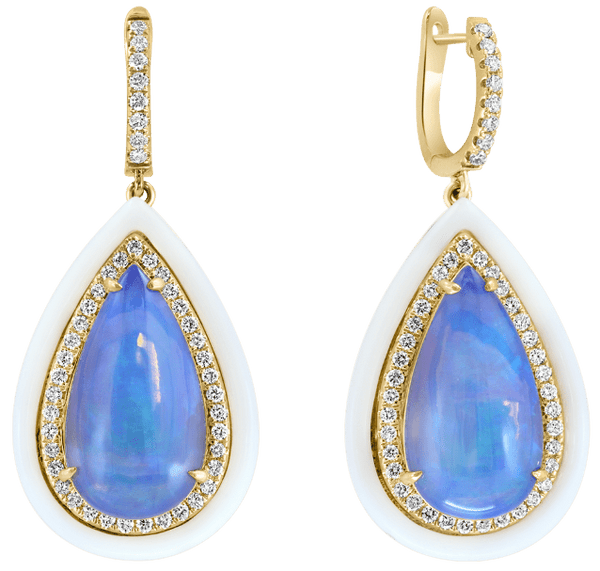 Ciel de Givre Opal Drop Earrings