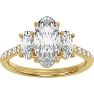 Three-Stone Engagement Ring Oval Cut