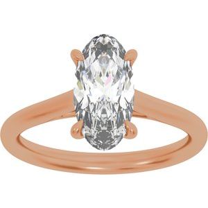 Elongated Oval Cut Engagement Ring