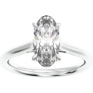 Elongated Oval Cut Engagement Ring