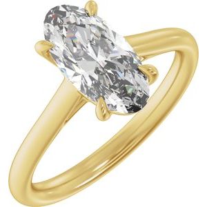 Elongated Oval Cut Engagement Ring