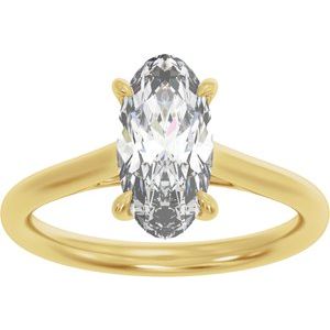 Elongated Oval Cut Engagement Ring