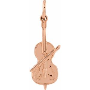 Gold Violin Charm Pendant