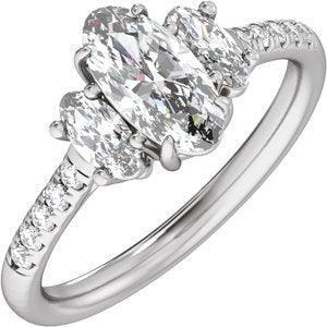 Three-Stone Engagement Ring Oval Cut
