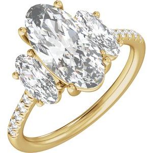 Three-Stone Engagement Ring Oval Cut