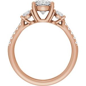 Three-Stone Engagement Ring Oval Cut