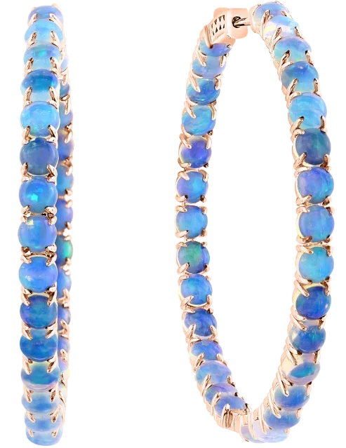 Marée Haute, Opal Hoops Earrings