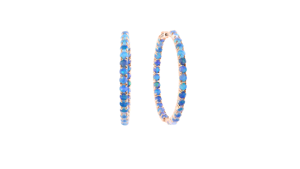 Marée Haute, Opal Hoops Earrings