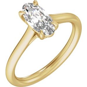 Elongated Oval Cut Engagement Ring