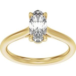 Elongated Oval Cut Engagement Ring