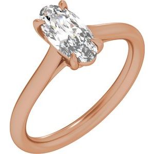 Elongated Oval Cut Engagement Ring