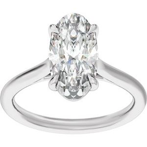 Elongated Oval Cut Engagement Ring