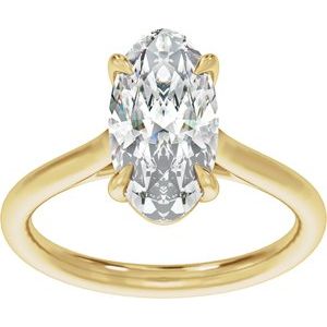 Elongated Oval Cut Engagement Ring
