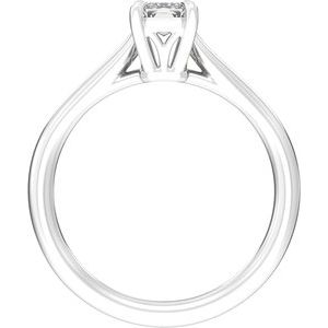 Elongated Emerald Cut Diamond Solitaire Engagement Ring