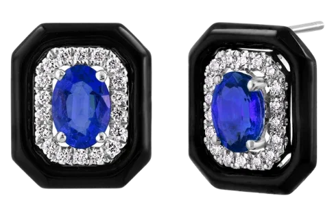 Cascade du Bois de Boulogne, Sapphire & Diamonds Earrings
