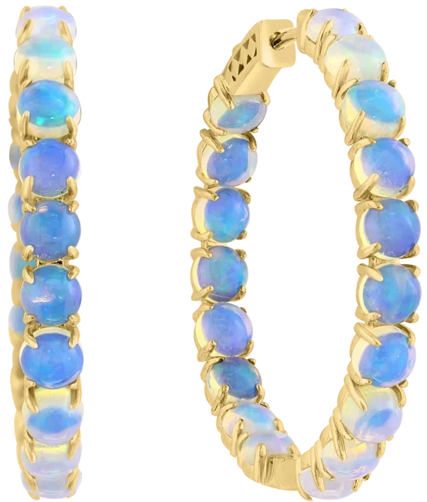 Azur Céleste, Opal Hoops Earrings