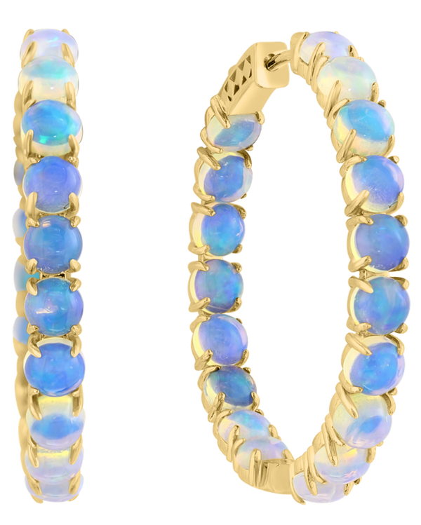 Azur Céleste, Opal Hoops Earrings