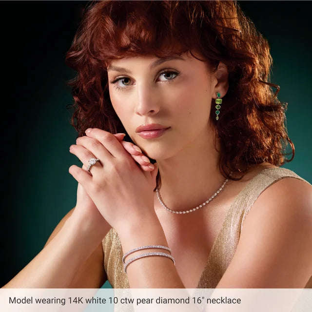 10 CTW Lab-Grown Diamond Tennis Necklace