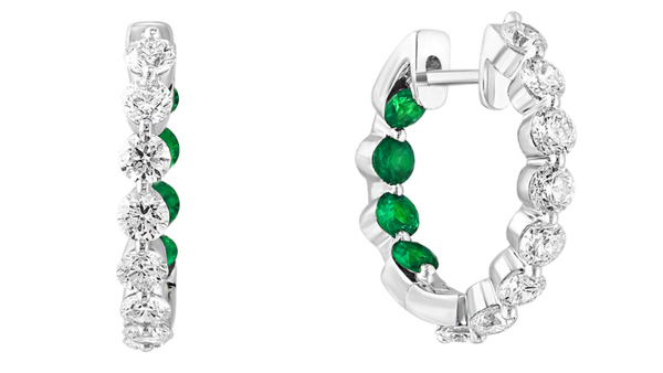 Verger Médicis Diamond Emerald Hoop Earrings