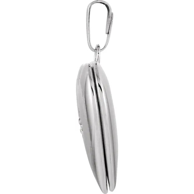 White Gold, Natural Diamond Heart Locket