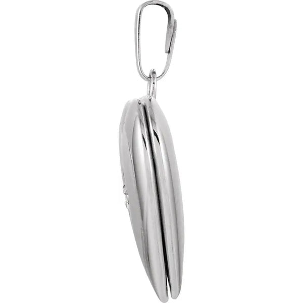 White Gold, Natural Diamond Heart Locket