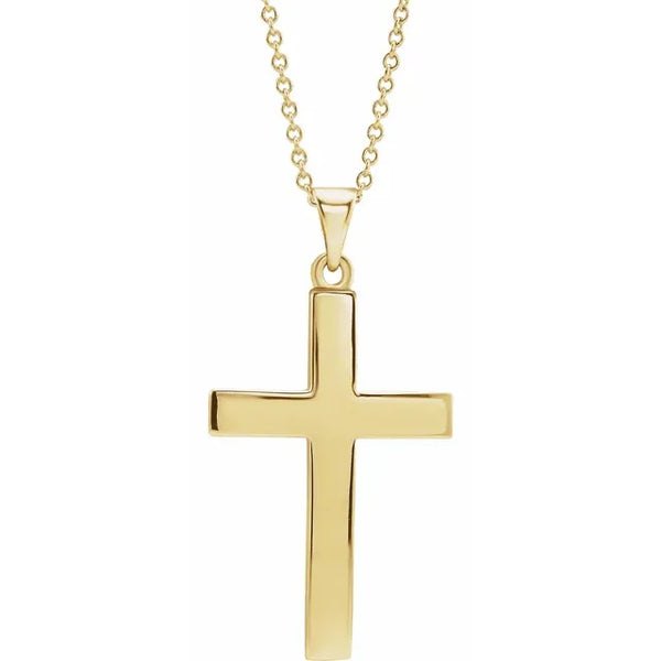 Lumière du Mont-Saint-Michel, Gold Cross Pendant Necklace