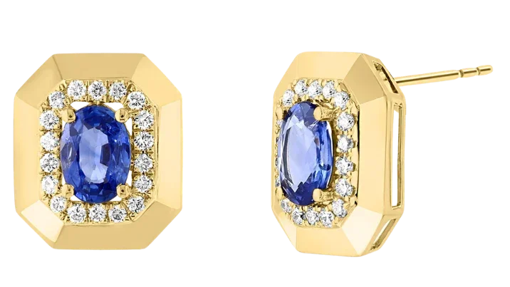 Le Point d'Azur, Sapphire & Diamonds Earrings
