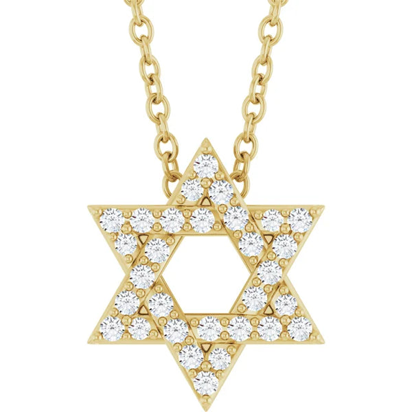 Natural Diamond Star of David Necklace